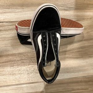 Vans Black and White Slip-On Sneakers without laces in  great condition!